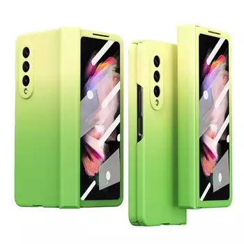 Для Samsung Galaxy Z Fold 3 Z Fold 4 5g градиентный цвет 360 защитный шарнирный чехол с передней пленкой из закаленного стекла Жесткие бронированные чехлы For Galaxy Z Fold 3