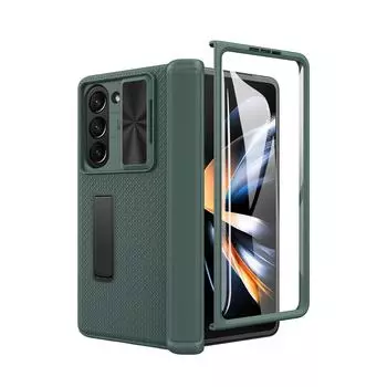 Для Samsung Galaxy Z Fold 5 чехол матовый кронштейн складной шарнир Push Window Lens с закаленной пленкой противоударный жесткий чехол аксессуар for Galaxy Z Fold 5&case only(no pen)