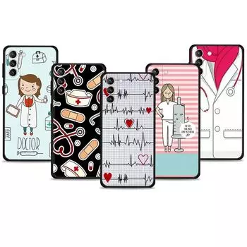 Для Samsung S21 Plus S8 S7 S22 Ultra 5G S10e S20 FE 2022 S9 S10 Para Funda Nurse Medical Medicine Samsung S22 5G