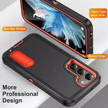 Для Samsung S23 Ultra Heavy Duty Удобный защитный чехол от падения для Samsung Galaxy S23 Ultra S 23 Plus 5g Задняя крышка-подставка for Galaxy S23 plus оранжевый