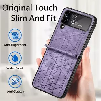 Для Samsung Z Flip 4 5g Противоскользящий складной кожаный чехол для Samsung Galaxy Z Flip4 Flip 4 Zflip4 Защитная сумка для телефона с защитой от падения for Samsung Z Flip 4 чёрный