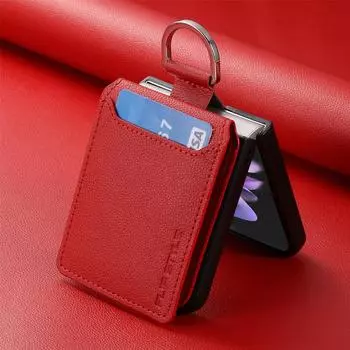 Для Samsung Z Flip 4 Zflip4 Пылезащитный кожаный чехол-бумажник для Samsung Galaxy Z Flip4 Flip 4 5g, чехол для мобильного телефона с гнездом для карты for Samsung Z Flip 4 красный