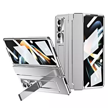 Для Samsung Z Fold 4 Роскошный закаленный стеклянный чехол-пленка для телефона Samsung Galaxy Z Fold 4 Fold4 5g Zfold4 Полное покрытие Capa for samsung z fold 4 серебряный