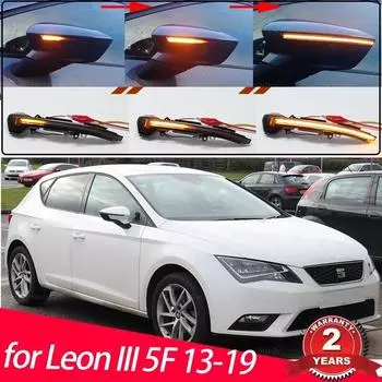 Для Seat Leon III 5F 2013-Dynamic Scroll черный светодиодный указатель поворота, последовательный зеркальный индикатор, мигалка Left and Right