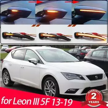Для Seat Leon III 5F 2013-Dynamic Scroll черный светодиодный указатель поворота, последовательный зеркальный индикатор, мигалка Left and Right