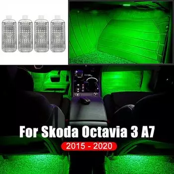 Для Skoda Octavia 3 A7 MK3 5E 2015 2016 2017 2018 2019 2020 Автомобильные лампы для ног, декоративные огни, аксессуары для интерьера