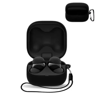 Для Sony LinkBuds открытый чехол Чехол для беспроводных наушников Силиконовый материал Легко носить Ударопрочный Водонепроницаемый Пылезащитный Моющийся карабин Можно носить чёрный