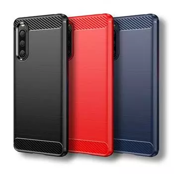Для Sony Xperia 10 V Чехол для Xperia 10 V Чехол из углеродного волокна Противоударный силиконовый бампер для Sony Xperia 10 V IV III II Fundas Xperia 10 V чёрный