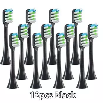 Для Soocas X3/x3u/x5 Сменные насадки для зубных щеток, 12 шт., насадки для чистки зубов, электрическая зубная щетка Sonic, насадки с мягкой щетиной 4pcs Black