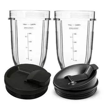 Для стакана Nutri Ninja 18 унций с 2 герметичными крышками, подходит для блендера серии соковыжималок NINJA мощностью 900 Вт/1000 Вт (2 шт.) CHINA