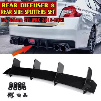 Для Subaru STI WRX 2015-2021 задний бампер диффузор спойлер губа высококачественный автомобильный задний бампер диффузор и задние боковые сплиттеры комплект