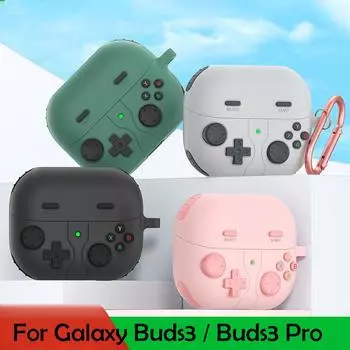 Для Sumsang Galaxy Buds3 / Buds 3 Pro силиконовый ретро игровой чехол милый защитный чехол с карабином защитный чехол кожа розовый