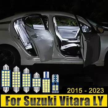 Для Suzuki Vitara LY 2015 2016 2017 2018 2019 2020 2024 2024 2024 5 шт. Автомобильные светодиодные лампы для салона, плафоны, аксессуары для освещения багажника розовый