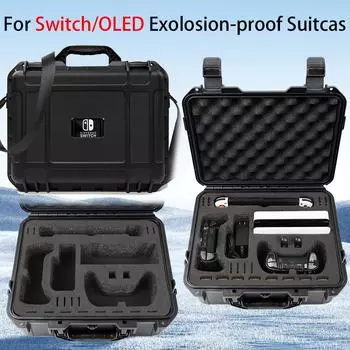 Для Switch Case, совместимый с моделью Switch OLED, с хранилищем для 16 игровых карт, портативный дорожный футляр для аксессуаров Switch чёрный