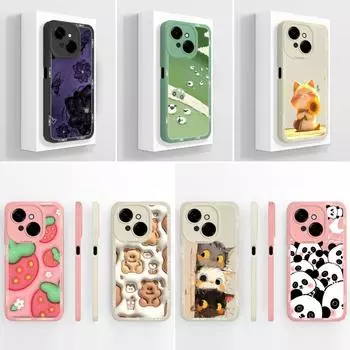 Для Tecno Pova 4 5 6 Pro Neo 3 Pop 8 9 чехол для телефона жидкий силикон модный маленький медведь милый пухлый кот мягкая защита камеры телефон сумки для Tecno Capa Tecno Pop 9 4G