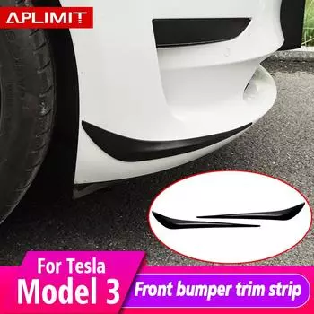 Для Tesla-2022 Model 3 Model Y автомобильный передний бампер, угловая полоса для предотвращения столкновений, защитная крышка, украшение, ремонт Matte Black Handle