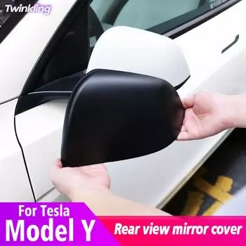 Для Tesla-2022 Модель 3/Y автомобиля ABS зеркало заднего вида крышка двери боковое зеркало заднего вида защитный корпус аксессуары Y Matte Carbon 2 PCS