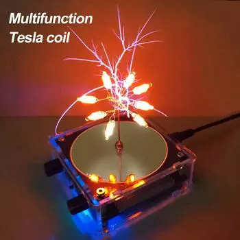 Для Tesla Coil Speaker Bluetooth Music Wireless Передача напряжения Импульсный электрический дуговой генератор Осязаемая искусственная искра