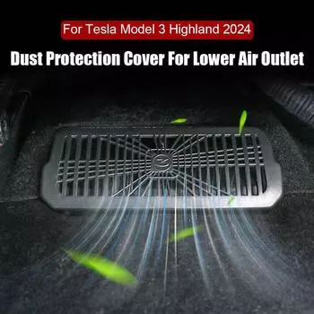 Для Tesla Highland 2024 под сиденьем воздухозаборник защитный кожух нижний вентиляционный кожух пылезащитные автомобильные аксессуары чёрный