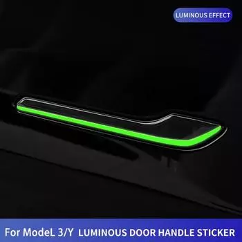 Для Tesla Mode 3-2023/модель y-2022 2023 флуоресцентная защита дверной ручки светящаяся автомобильная наклейка внешняя M3MY 001