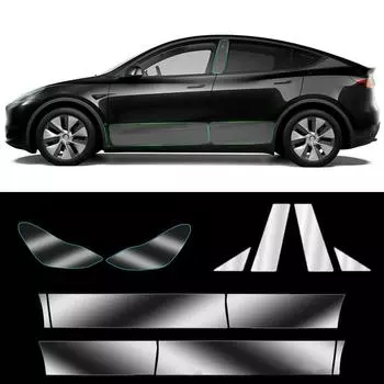 Для Tesla Model3/Y 2017- Передняя дверь Задняя дверь Расширенная защитная пленка Невидимая автомобильная одежда PPF Лампа Пленка Набор Украшение Model3 AB Pillar