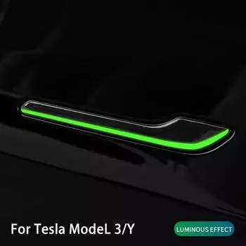 Для Tesla Model 3 2018-2022 2023/Model Y ночник, защита дверной ручки, светящаяся наклейка на ручку, аксессуары для экстерьера автомобиля MODEL 3Y