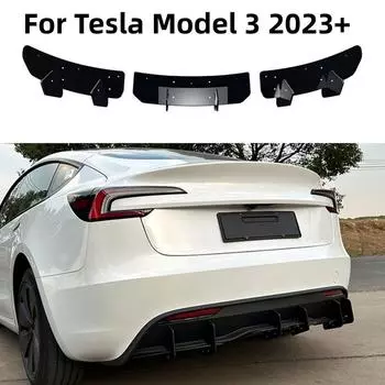 Для Tesla Model 3 2023+ задний бампер губа диффузор спойлер сплиттер протектор кузова комплект защитная накладка сплиттеры защитная накладка чёрный