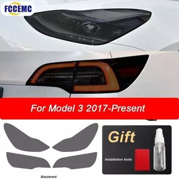 Для Tesla Model 3 2025 2017-On HDCar Защитная пленка для фар Задний фонарь Прозрачный Дымчатый Черный TPUSticker Аксессуар