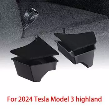 Для Tesla Model 3 Highland 2024 Задний багажник Ящики для хранения вещей Левый правый угол Органайзер Аксессуары Флокированные крышки TPE Cargos