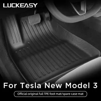 Для Tesla Model 3 Highland Коврики 2025 Автомобильные аксессуары TPE Водонепроницаемая подкладка для ног Передний задний коврик для багажника Подушка для спинки заднего сиденья