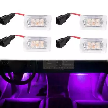 Для Tesla Model 3 Highland ModelY Puddle Lights Model 3&y, Welcome Light Door Lights Set Door Step Ghost Light Model Y/3/S/X Purple 4pcs