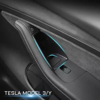 Для Tesla Model 3 Model Y 2022 2023 дверной боковой подлокотник ящик для хранения с ручкой лоток-органайзер контейнер интерьер front doors
