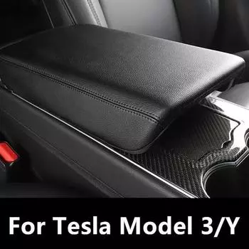 Для Tesla Model 3 Model Y Car Armrest Box Защитный чехол Центральный пульт управления Чехол для подлокотника Кожаные аксессуары Украшения Интерьер белый