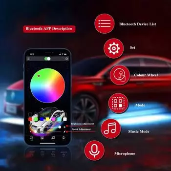 Для Tesla Model 3 Model Y Car Ambient Light 60 секунд Автоматическое выключение Модуль с USB-док-станцией расширения RGB APP Освещение приборной панели