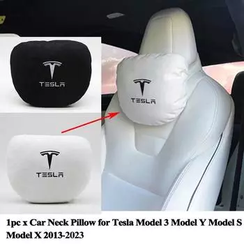 Для Tesla Model 3 Model Y, подголовник для автомобильного сиденья, подушка для шеи, модель S, модель X, мягкая удобная подушка для шеи с эффектом памяти, логотип