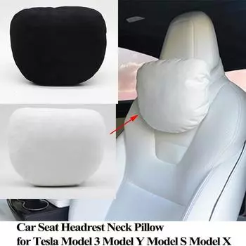 Для Tesla Model 3 Model Y, подголовник для автомобильного сиденья, подушка для шеи, модель S, модель X, мягкая комфортная подушка с эффектом памяти, защитный чехол, аксессуары 1pc Black