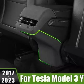 Для Tesla Model 3 Y 2017 2018 2022 2023 ABS Автомобильная противоударная отделка задней консоли, центральный кондиционер, вентиляционное отверстие чёрный