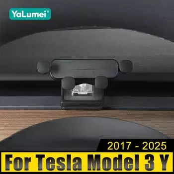 Для Tesla Model 3 Y 2017-2020 2021 2022 2023 2024 2025 ABS держатель телефона на приборную панель автомобиля мобильная подставка для смартфона GPS поддержка крепление чёрный