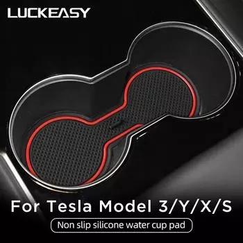 Для Tesla Model 3 Y 2017-2023 аксессуары для салона автомобиля, дверные прорези, подстаканники, нескользящие коврики для хранения на центральной консоли M3-PA02LRED