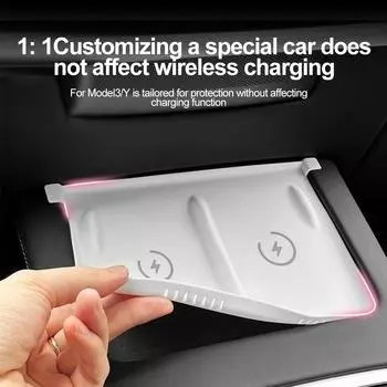 Для Tesla Model 3 Y 2025 2025 2021 силиконовый беспроводной зарядный коврик нескользящий коврик пылезащитный зарядное устройство защитный чехол автомобильные аксессуары