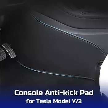 Для Tesla Model 3 Y, центральная консоль, две боковые панели, защита от ударов, защита от ударов, наклейка из искусственной кожи, чехол для ног автомобиля for Model 3