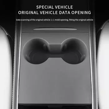 Для Tesla Model 3 Y Центральный контрольный стопор для стакана Новый цельный силиконовый держатель для стакана Ящик для хранения Подставка для модификаций Аксессуары чёрный