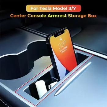 Для Tesla Model 3 Y Model Y интерьер, центральная консоль, подлокотник, ящик для хранения карточек, ключей, телефона, кабель для зарядки, органайзер, чехол 1 piece
