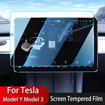 Для Tesla Model Y 3 Центральный протектор экрана Закаленное стекло Blu-ray HD Защитная пленка против отпечатков пальцев Аксессуары для салона автомобиля