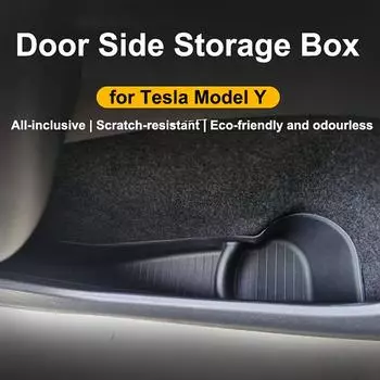 для Tesla Model Y Дверной органайзер для хранения вещей Водонепроницаемый лоток для передней и задней двери Держатель для зонта для телефона Мусорное ведро для мусора