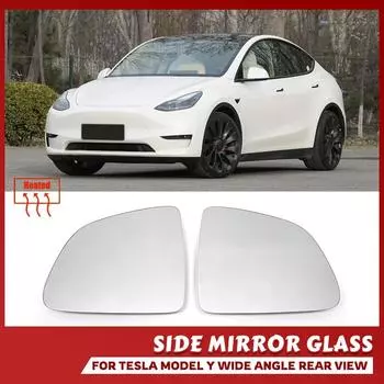 Для Tesla Model Y широкоугольное автомобильное зеркало заднего вида с большим обзором, замена обогрева, антибликовое ослепляющее стекло заднего вида