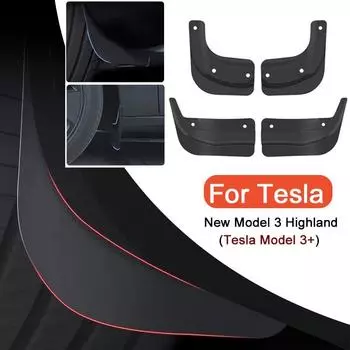 Для Tesla New Model 3 Highland 2025 TPE брызговики автомобильные брызговики передние задние крылья брызговики модель 3+ автомобильные аксессуары чёрный