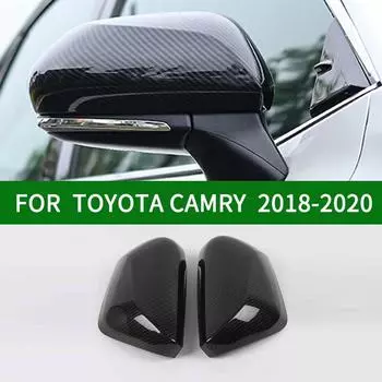 Для TOYOTA CAMRY XV60 2018 - автомобиль Крышка зеркала заднего вида отделка, аксессуары черный углеродное волокно Боковое зеркало указателя поворота