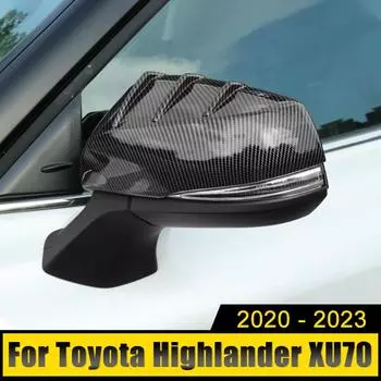 Для Toyota Highlander XU70 2020 2024 2024 2024 Гибридный автомобиль ABS Крышка зеркала заднего вида Корпус Корпуса Боковины Двери Зеркало Корпус серебряный
