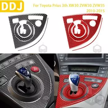 Для Toyota Prius 3th 2010 2011 2012 2013 2014 2015 аксессуары из углеродного волокна коробка переключения передач панель наклейка отделка салона LHD black
